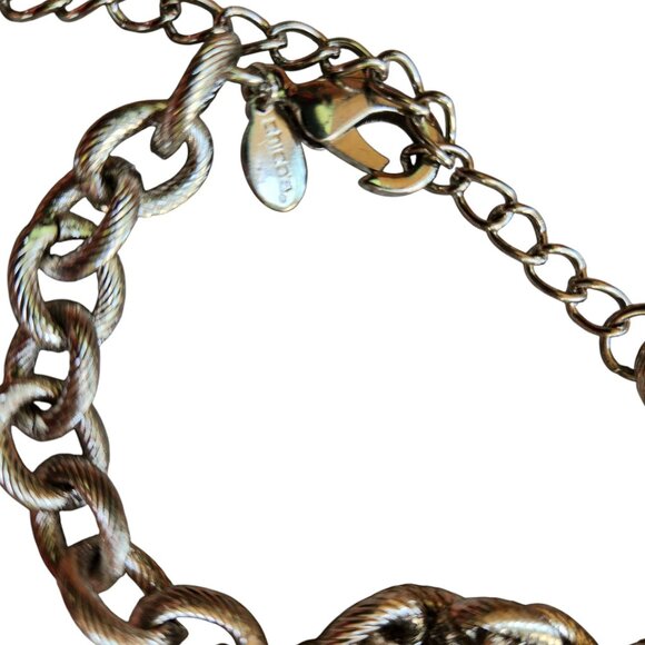 Chico's Silver Hammered Teardrop Statement Necklace 21.5 in L w/ 3.5" Extender - Picture 11 of 11